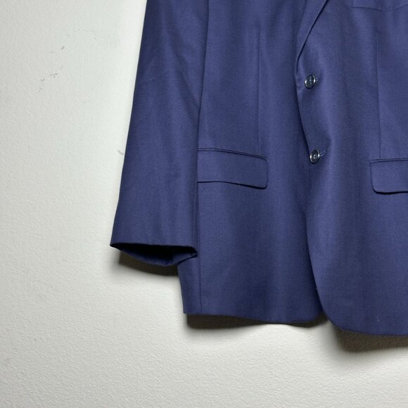 Jack Victor Men Navy Blazer Canada Exclusive Von Maur Size 44R Wool Silk Blend - Picture 13 of 16